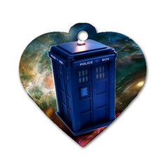 The Police Box Tardis Time Travel Device Used Doctor Who Dog Tag Heart (two Sides) by Jancukart