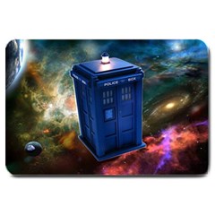 The Police Box Tardis Time Travel Device Used Doctor Who Large Doormat by Jancukart