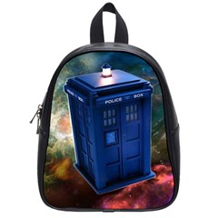 The Police Box Tardis Time Travel Device Used Doctor Who School Bag (small) by Jancukart