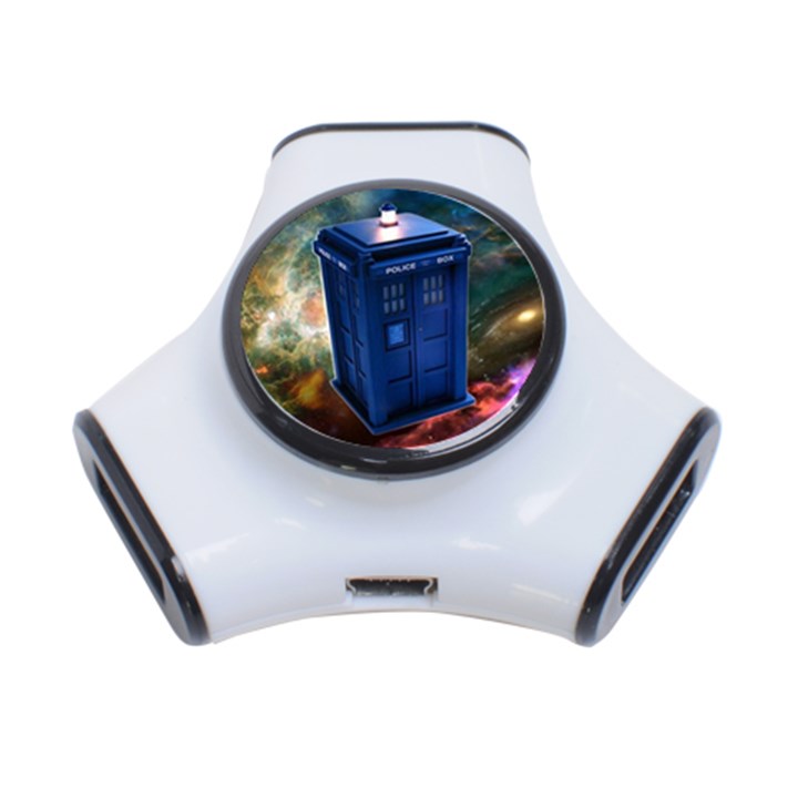 The Police Box Tardis Time Travel Device Used Doctor Who 3-Port USB Hub