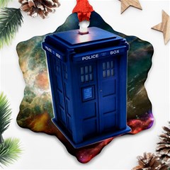 The Police Box Tardis Time Travel Device Used Doctor Who Ornament (snowflake)