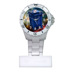 The Police Box Tardis Time Travel Device Used Doctor Who Plastic Nurses Watch by Jancukart