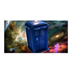 The Police Box Tardis Time Travel Device Used Doctor Who Satin Wrap 35  X 70  by Jancukart