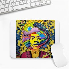 Psychedelic Rock Jimi Hendrix Small Mousepad by Jancukart