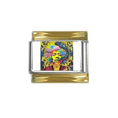 Psychedelic Rock Jimi Hendrix Gold Trim Italian Charm (9mm) by Jancukart