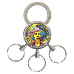 Psychedelic Rock Jimi Hendrix 3-ring Key Chain