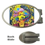 Psychedelic Rock Jimi Hendrix Money Clips (Oval)  Front