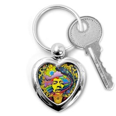 Psychedelic Rock Jimi Hendrix Key Chain (heart)