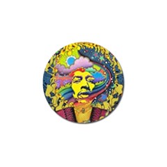 Psychedelic Rock Jimi Hendrix Golf Ball Marker by Jancukart