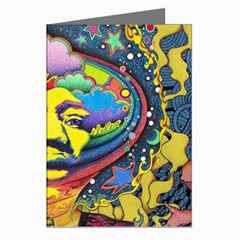 Psychedelic Rock Jimi Hendrix Greeting Cards (pkg Of 8)