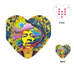 Psychedelic Rock Jimi Hendrix Playing Cards Single Design (heart)