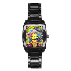 Psychedelic Rock Jimi Hendrix Stainless Steel Barrel Watch by Jancukart