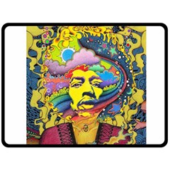 Psychedelic Rock Jimi Hendrix Double Sided Fleece Blanket (large) 