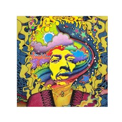 Psychedelic Rock Jimi Hendrix Square Satin Scarf (30  X 30 ) by Jancukart