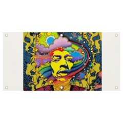 Psychedelic Rock Jimi Hendrix Banner And Sign 4  X 2  by Jancukart