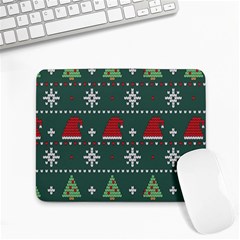 Beautiful Knitted Christmas Xmas Pattern Small Mousepad by Jancukart