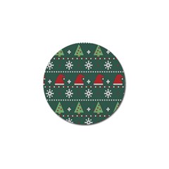 Beautiful Knitted Christmas Xmas Pattern Golf Ball Marker by Jancukart