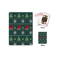 Beautiful Knitted Christmas Xmas Pattern Playing Cards Single Design (mini)