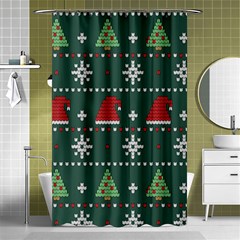 Beautiful Knitted Christmas Xmas Pattern Shower Curtain 48  X 72  (small)  by Jancukart