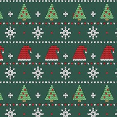 Beautiful Knitted Christmas Xmas Pattern Play Mat (square) by Jancukart