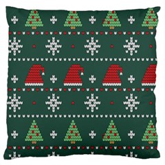 Beautiful Knitted Christmas Xmas Pattern Large Cushion Case (one Side)