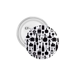 Wine Pattern Black White 1 75  Buttons by Jancukart