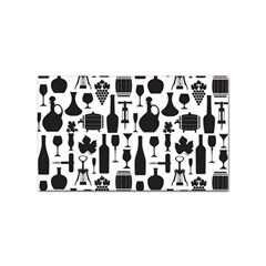 Wine Pattern Black White Sticker (rectangular) by Jancukart