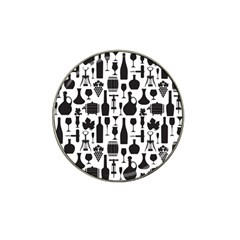 Wine Pattern Black White Hat Clip Ball Marker (4 Pack)