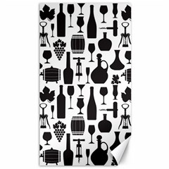 Wine Pattern Black White Canvas 40  X 72  by Jancukart