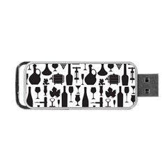 Wine Pattern Black White Portable Usb Flash (two Sides)