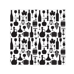 Wine Pattern Black White Square Satin Scarf (30  x 30 )