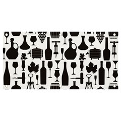 Wine Pattern Black White Banner And Sign 4  X 2 