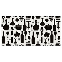 Wine Pattern Black White Banner And Sign 8  X 4  by Jancukart