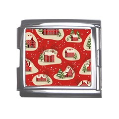 Christmas New Year Seamless Pattern Mega Link Italian Charm (18mm)