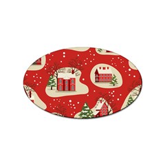 Christmas New Year Seamless Pattern Sticker Oval (100 Pack) by Jancukart