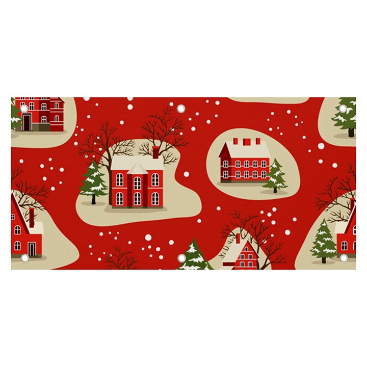 Christmas New Year Seamless Pattern Banner and Sign 6  x 3 