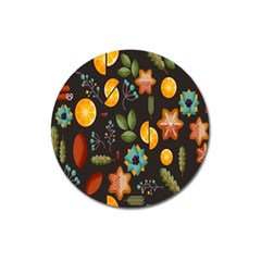 Christmas Seamless Pattern Magnet 3  (round) by Jancukart