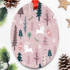 Winter Season Seamless Pattern Ornament (oval)