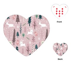 Winter Season Seamless Pattern Playing Cards Single Design (heart)