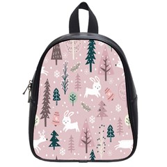 Winter Season Seamless Pattern School Bag (small) by Jancukart