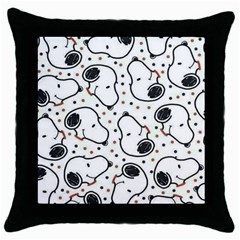 Dog Pattern Throw Pillow Case (black) by Jancukart