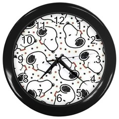 Dog Pattern Wall Clock (black)