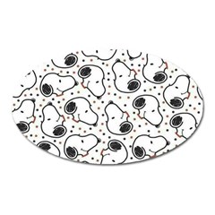 Dog Pattern Oval Magnet by Jancukart