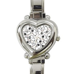 Dog Pattern Heart Italian Charm Watch