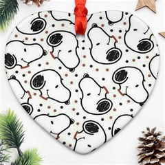 Dog Pattern Heart Ornament (two Sides) by Jancukart