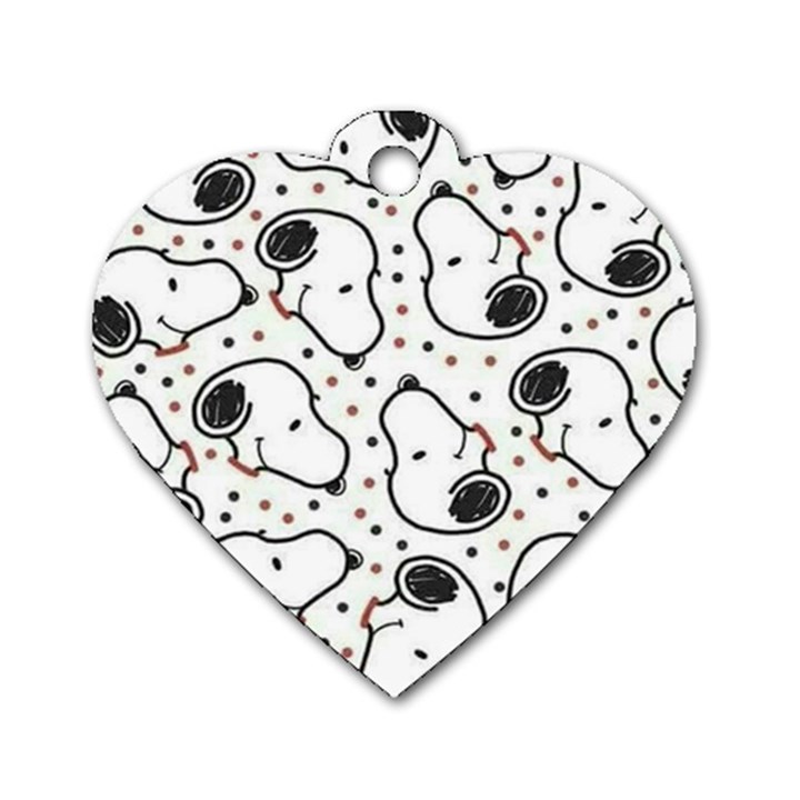 Dog Pattern Dog Tag Heart (Two Sides)