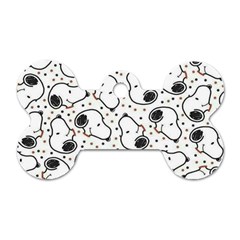 Dog Pattern Dog Tag Bone (two Sides)