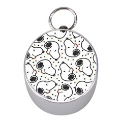 Dog Pattern Mini Silver Compasses