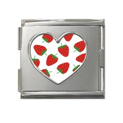 Seamless-pattern-fresh-strawberry Mega Link Heart Italian Charm (18mm) by Jancukart