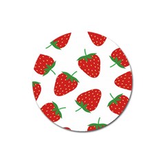 Seamless-pattern-fresh-strawberry Magnet 3  (round)